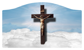 DASHELL-107-BL Crucifix Clouds Blue